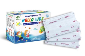 Khẩu Trang Y Tế Hello Kids (  Hoạ Tiết Ô Tô Đỏ - ̀50 cái/hộp )